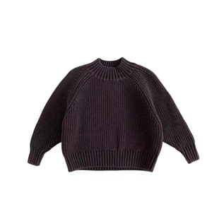 韩版ins童装男童黑咖色粗针毛衣半高领宽松套头厚款潮流宝宝冬季