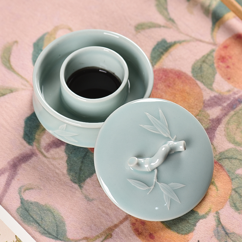 多功能青瓷火锅砚台学生文房四宝