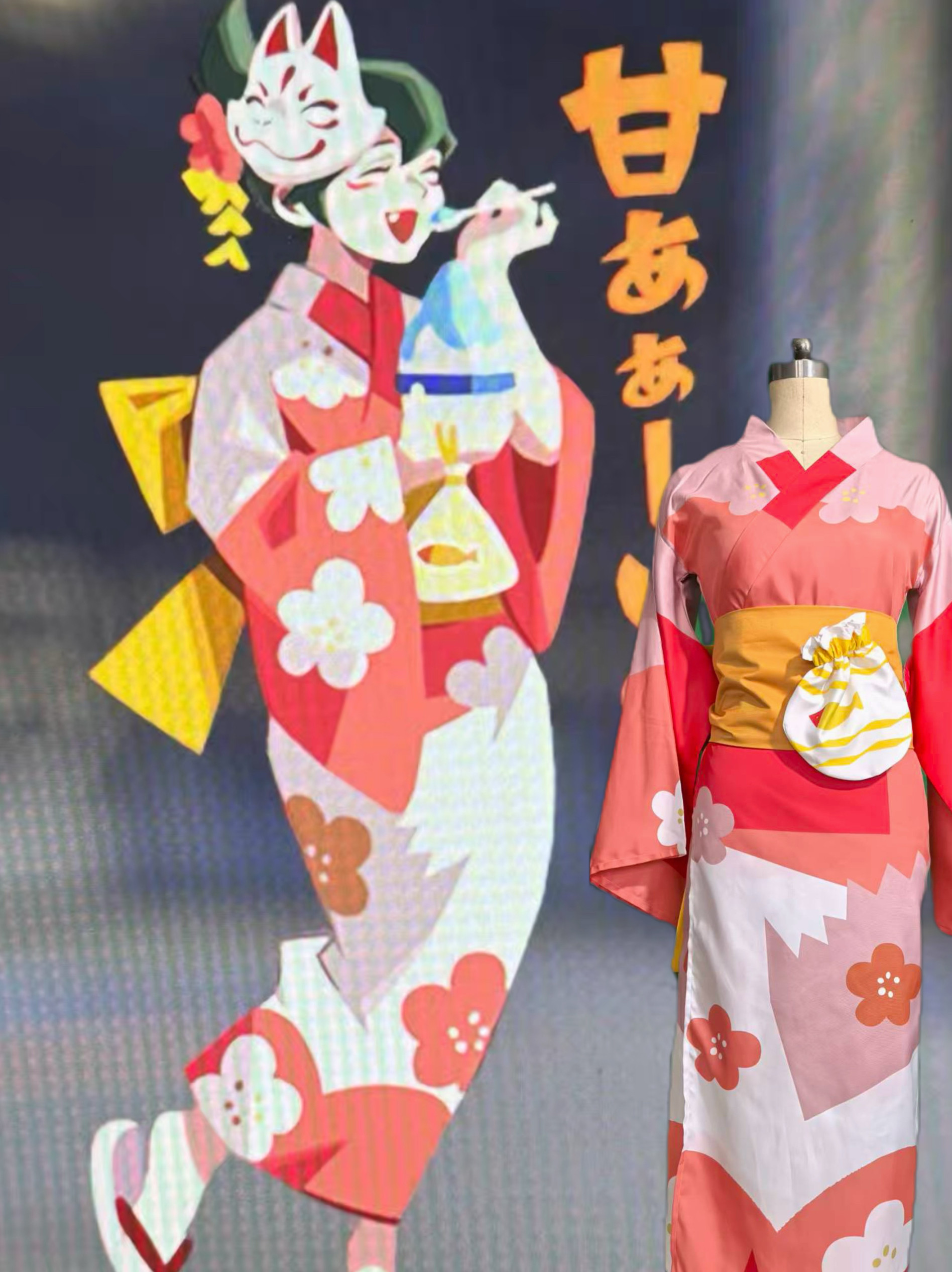 萌漫之星守望先锋雾子cos服 喷漆浴衣cosplay服装