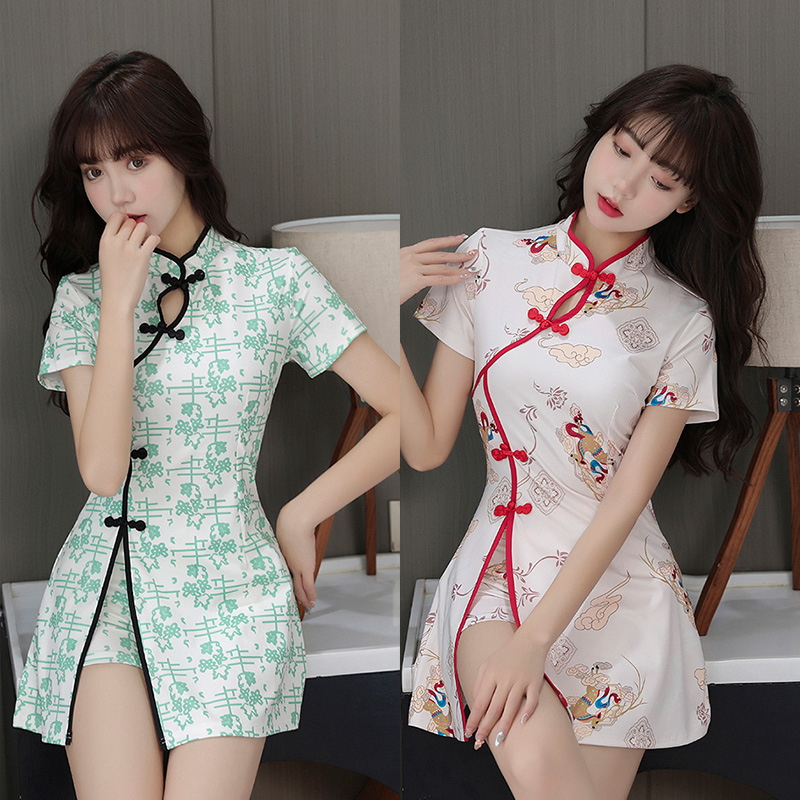 夜店改良旗袍性感公主服夜场女洗浴桑拿技师工作服足浴夜店套装裙