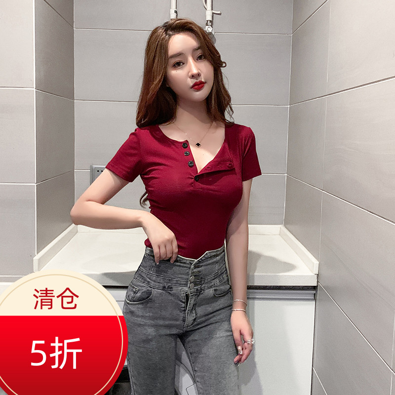 紧身上衣女短款半袖2025年新款夏季气质收腰显瘦性感心机修身T恤