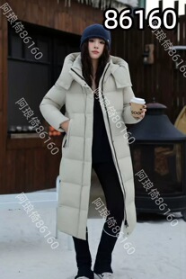 商场同款86160新款时尚连帽过膝95白鸭绒超长款羽绒服保暖外套