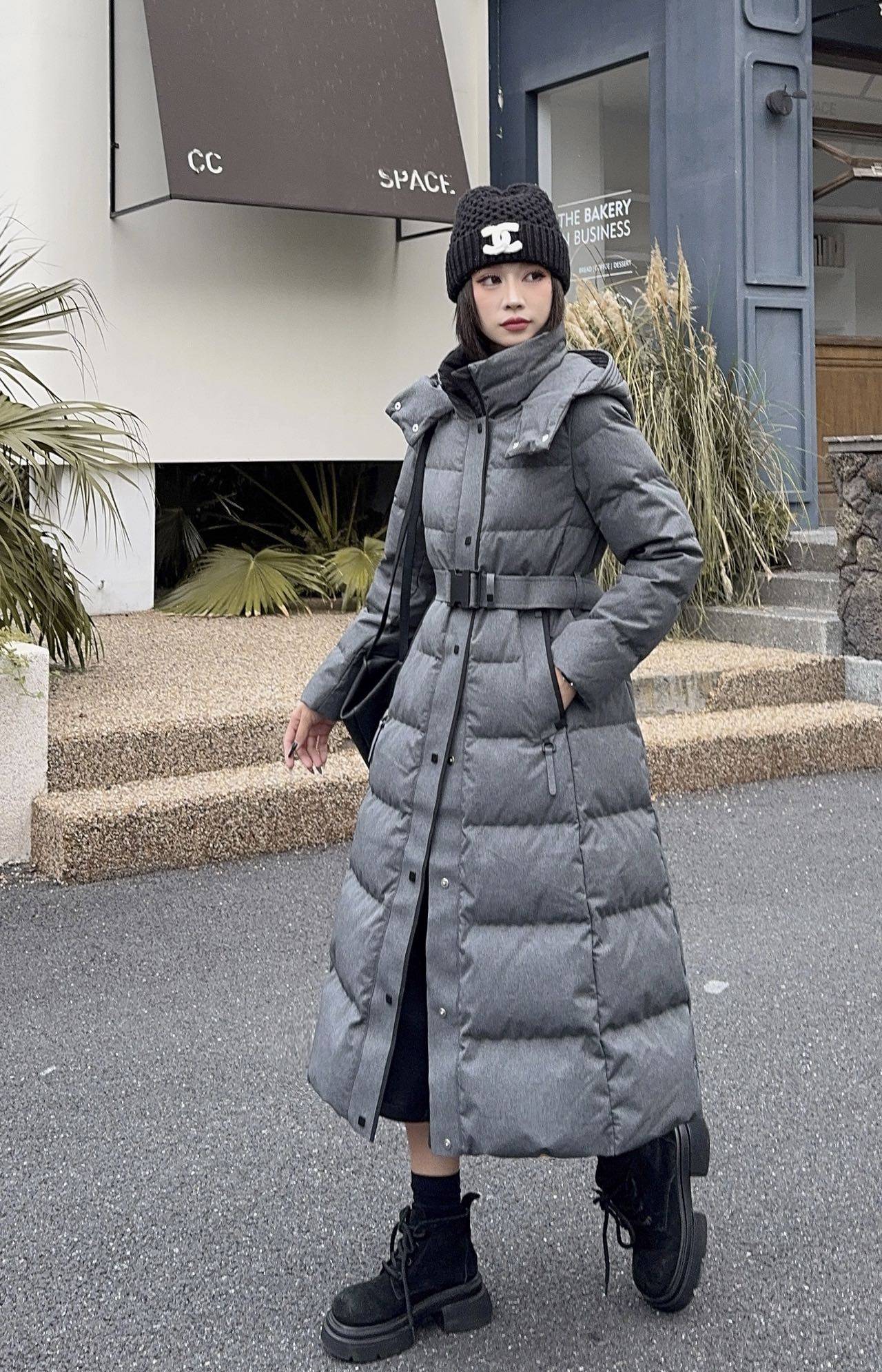 商场同款58066长款羽绒服收腰修身显瘦90白鸭绒