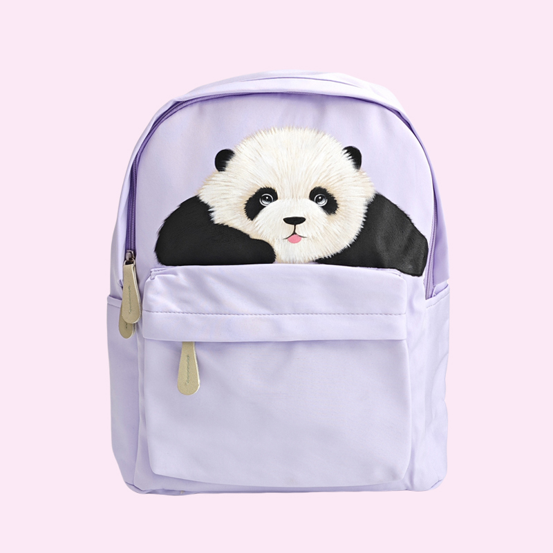 多巴胺手绘熊猫大容量双肩背包