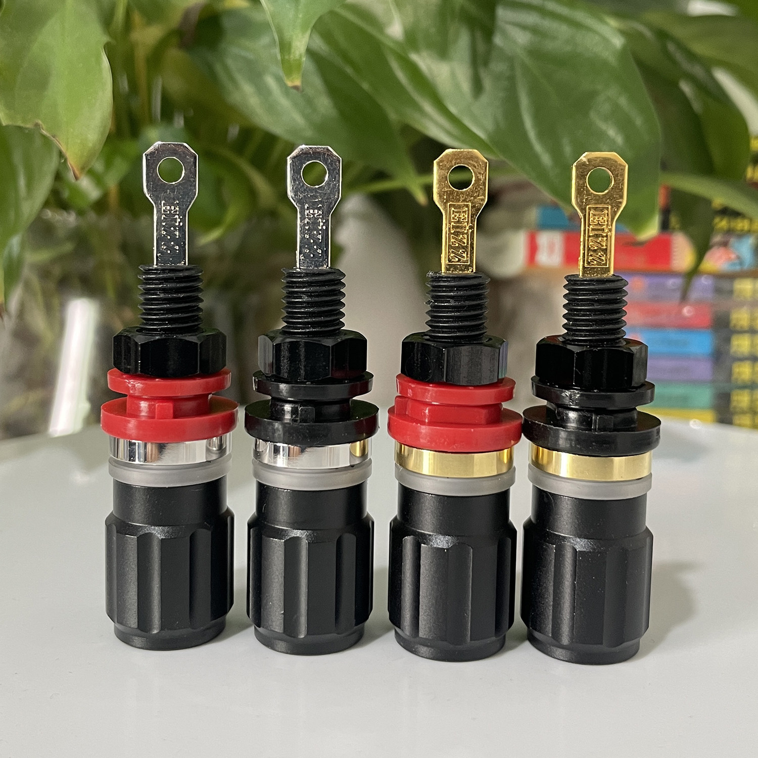 EIZZ EZ-301功放接线柱紫铜镀金镀铑 单点式传输喇叭功放接线插座