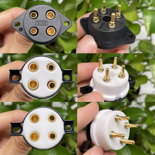 EIZZ陶瓷4脚四脚电子管管座