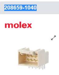 208659-1040 集管和线壳 iGrid 2mm Plg TH Hdr RA GF Nat 10ckt