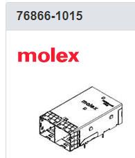 76866-1015 MOLEX  iPassPls HD Cage&Rec 1x2 0.76Au Sn 12G