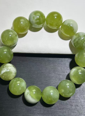 岫玉青提奶盖手串绿色青提奶盖岫玉手链青提岫玉手串岫玉一物一图