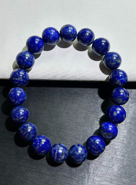 青金石手串青蓝色手串玉石青金手链少白青金男女单圈一物一拍