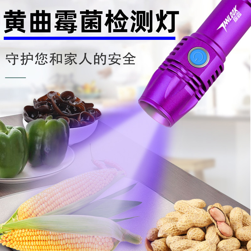 多功能迷你紫光灯鉴定专用烟酒验钞365nm翡翠照玉石手电筒紫外线抗原