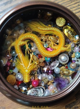 铜炉鼎龙中式桌面摆件手绘绘琥珀