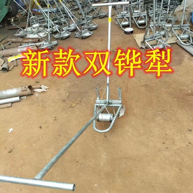 农用姜苗大葱培土神器手拉式手推式双铧犁培土机小型生姜盖土神器