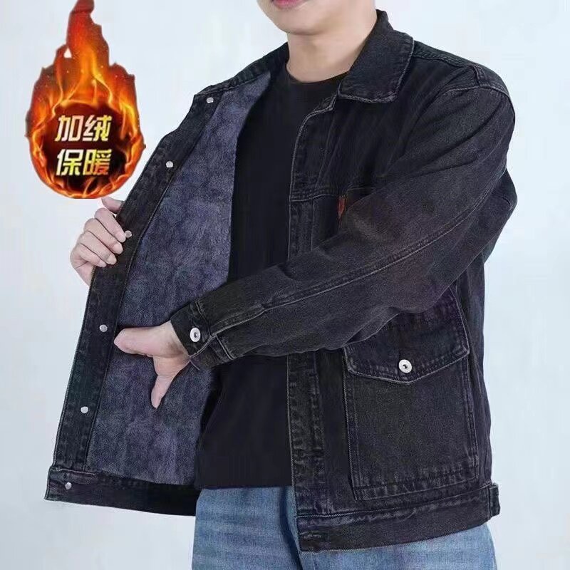 清仓捡漏~专柜撤回尾单大牌外贸男装加绒加厚牛仔外套夹克上衣服