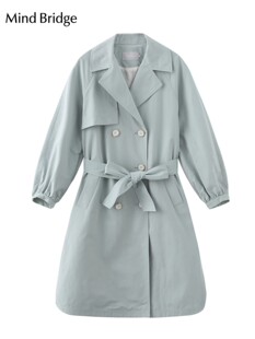 Mind 1680 Bridge春秋通勤休闲纯色收腰风衣系带大衣少量MVCA121B