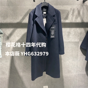 现货Basic House/百家好2021冬新款女式毛呢大衣HVCA721A-1980