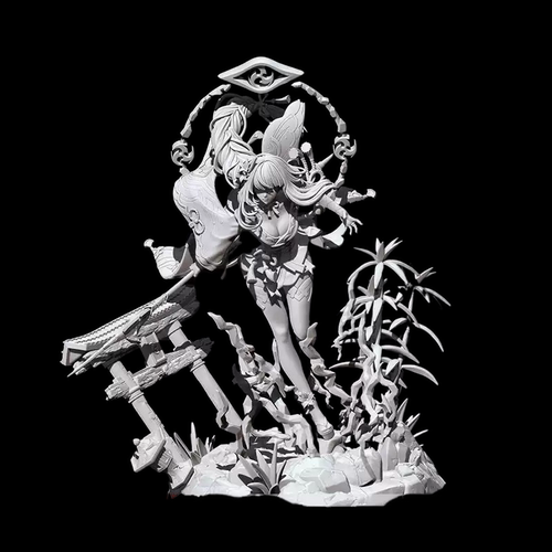 雷电将军手办GK模玩树脂模白模3D