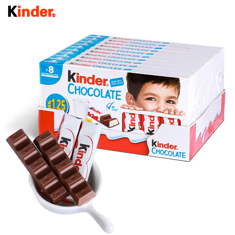Kinder进口健达牛奶巧克力t8条装建达夹心圣诞节儿童零食礼物糖果