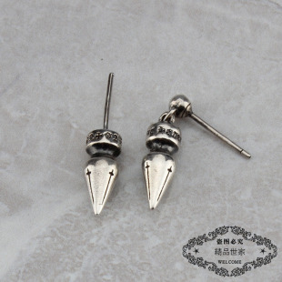 ROCK HEARTS子弹头吊坠耳钉 耳坠 耳环网红同款S925纯银朋克嘻哈