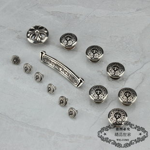 潮牌新款睡衣礼盒ROCK HEARTS欧美CH改装牛仔裤配件S925纯银纽扣