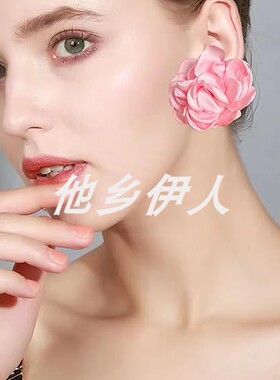 美国代购雪纺花朵耳环耳钉