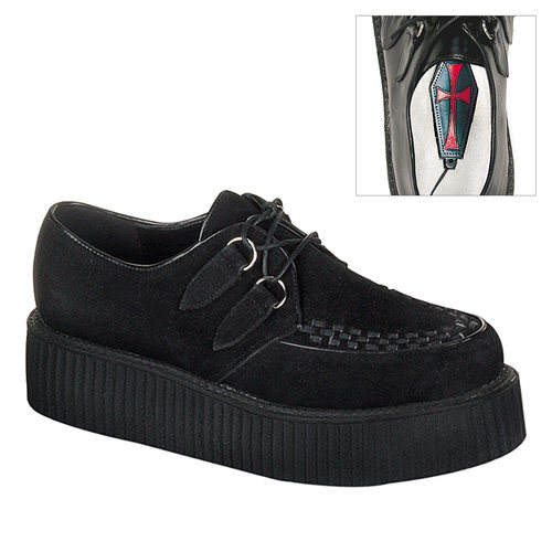 黑色仿麂皮系带美国条纹男鞋厚底