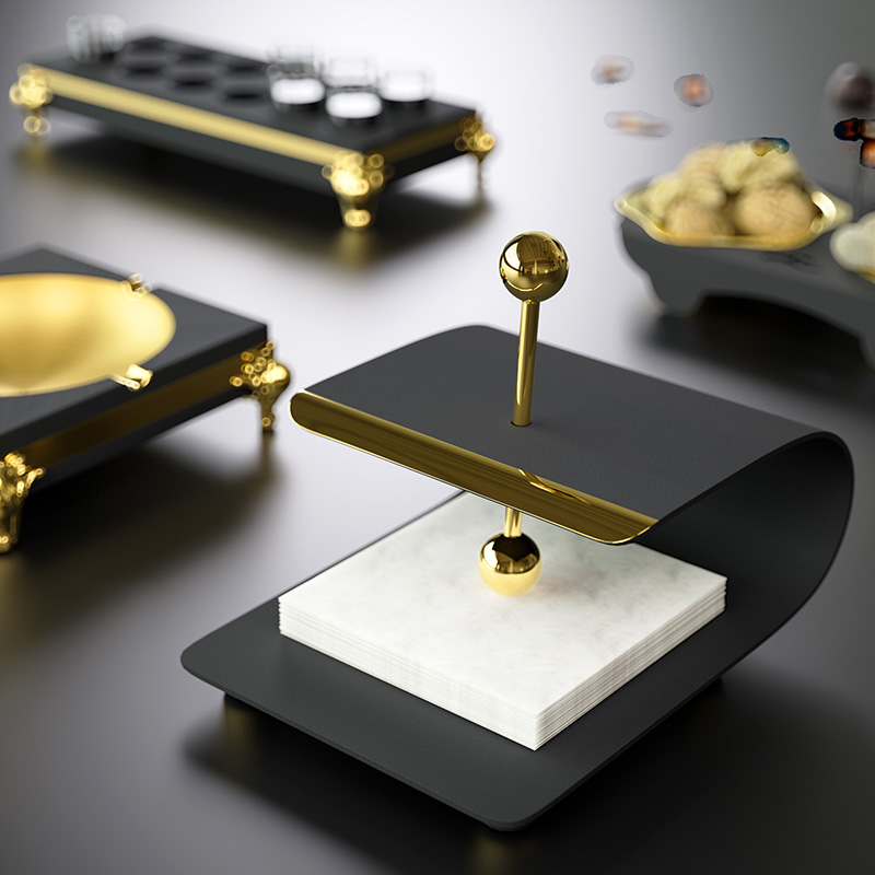 西餐厅不锈钢立式纸巾架座餐巾架