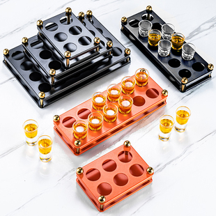 酒吧ktv不锈钢桌面小白酒啤酒子弹杯架分酒器收纳盒放置架子 商用