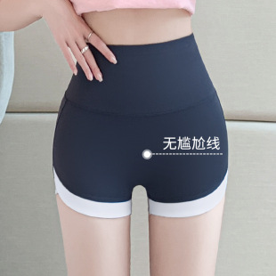 外穿拼接健康裤 鲨鱼裤 打底裤 撞色甜美高腰收腹瑜伽芭比裤 女夏新款