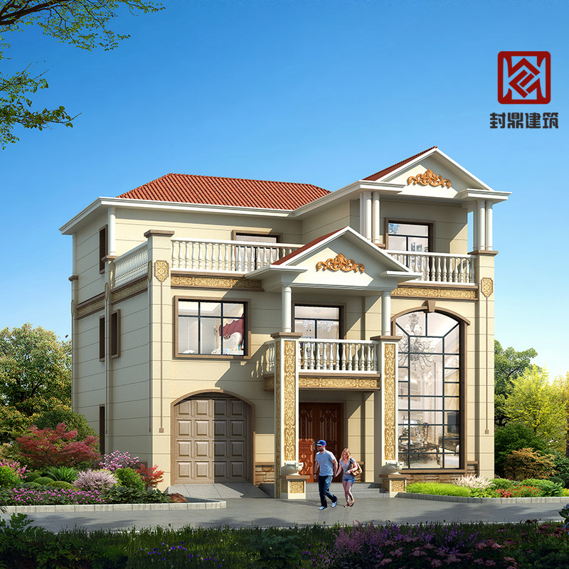 自建房别墅设计图纸三层欧式豪华大气新农村建房施工图效果图全套