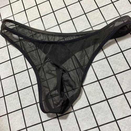 男士性感丁字裤透明超薄款