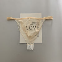 Soft men's thong, super hot thin transparent mesh lace ribbon, low-waisted naked sleeping seductive silk, skating silk thumbnail 3