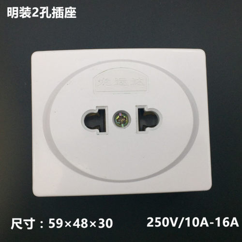 双用圆孔扁脚二极10a电源插座