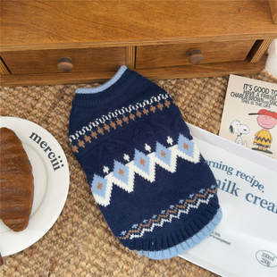 2025新款冬季费尔岛宠物毛衣曼基康矮脚猫保暖英美短猫咪狗狗衣服