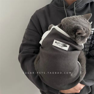 秋冬装狗狗猫咪衣服保暖英美短蓝猫金银渐层幼猫潮牌帅气网红卫衣