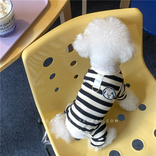 秋天狗狗衣服春秋款小型犬比熊猫咪泰迪博美家居四脚衣户外可牵引