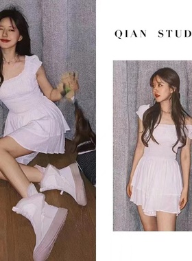 赵露思同款辣妹纯欲连衣裙女夏收腰高级感甜美公主小个子连体裙裤