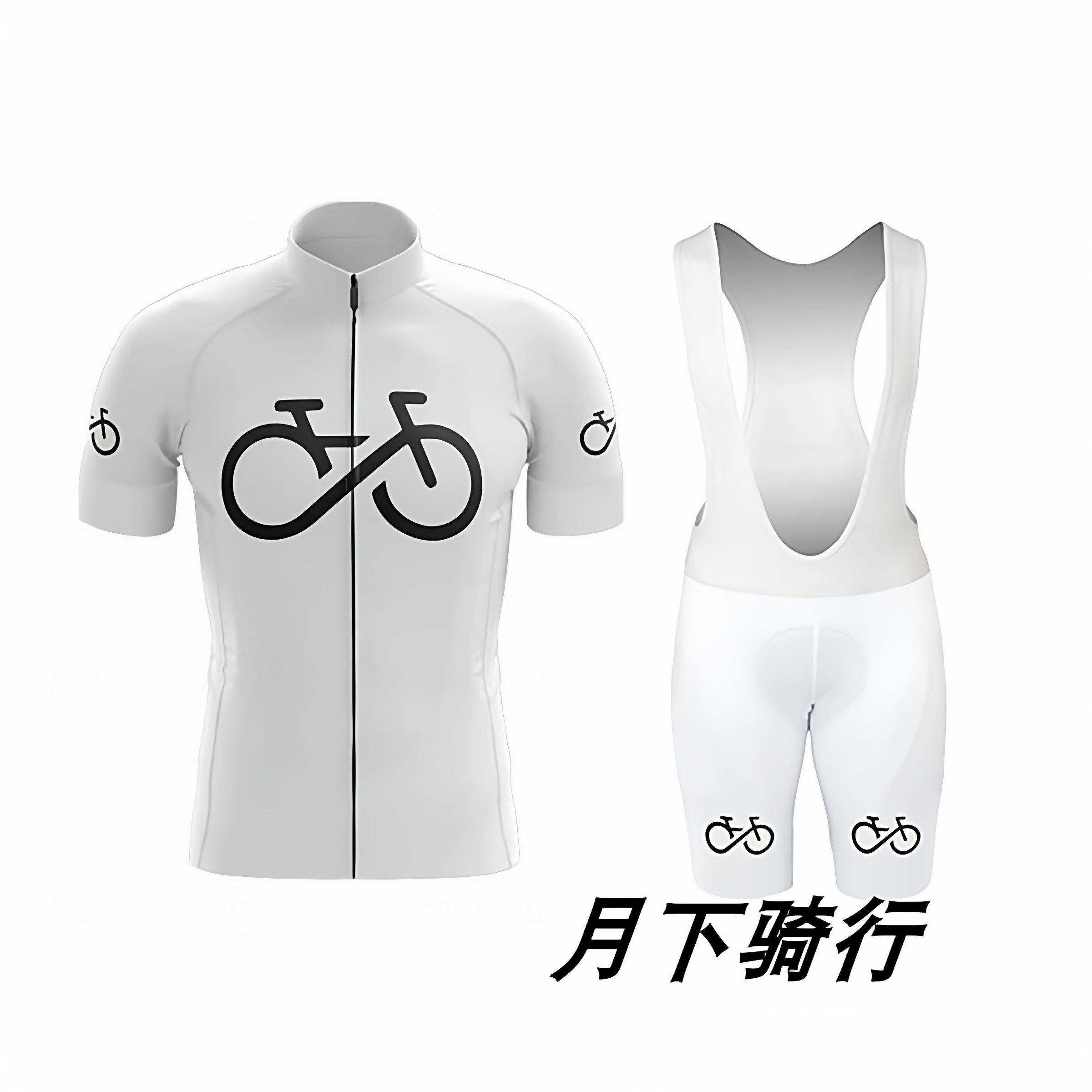 2025自行车logo复古经典男款夏季骑行服背带短裤套装9D坐垫女款