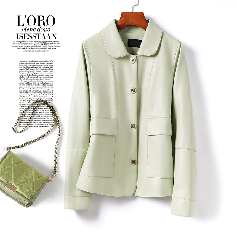 绵羊皮外套女短款翻领韩版减龄皮夹克2025秋冬新款高级感真皮皮衣