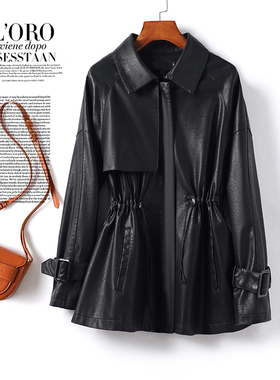 真皮衣女常规款翻领黑色韩版时尚小个子皮夹克秋冬新款绵羊皮外套