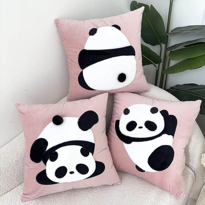 立体粉色熊猫汽车抱枕文艺可爱卡通客厅沙发靠枕办公室座椅靠垫,居家布艺,床头靠垫,淘宝优惠券,粉丝福利购,淘宝优惠卷