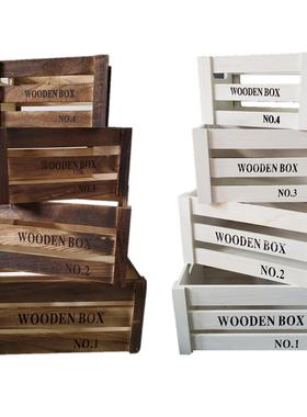 森系户外婚礼背景覆古道具简约创意摆件做旧木框收纳木盒橱窗拍摄