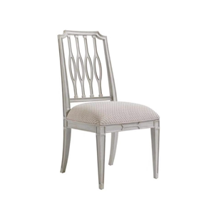 现货休闲白色木质椅背镂空座垫软包无扶手椅餐椅 美国原装 进口正版