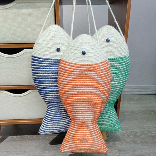 剑麻鱼形猫玩具耐啃咬磨爪逗猫