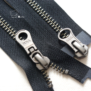 70_100厘米5号YKK古银双头双开长拉链 拉锁配件 皮衣夹克羽绒服装