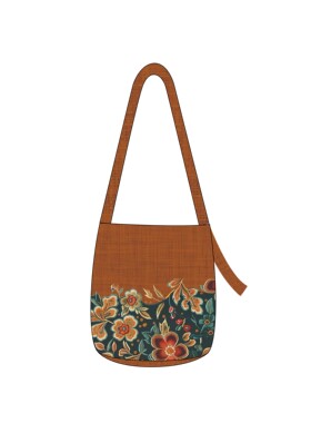 繁花小众中式国风文艺单肩斜挎水桶包简约帆布袋手提小众通勤女包