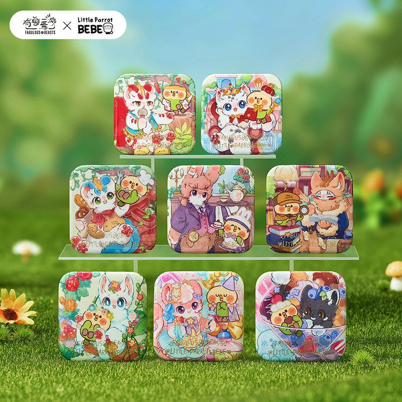 指定款正品非人哉有兽焉×小鹦鹉BEBE联名马口铁徽章幻彩白葱吧唧图片
