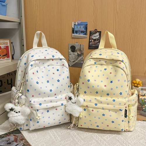 星星双肩包女大容量学生书包百搭