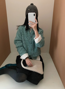 韩系温柔风针织开衫外套女2025新款初秋设计感小众宽松显瘦上衣