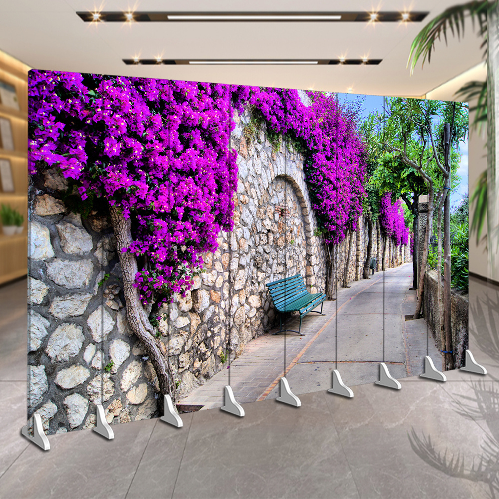 欧式街头田园风景温馨折叠卧室饭店客厅时尚玄关酒吧咖啡隔断屏风